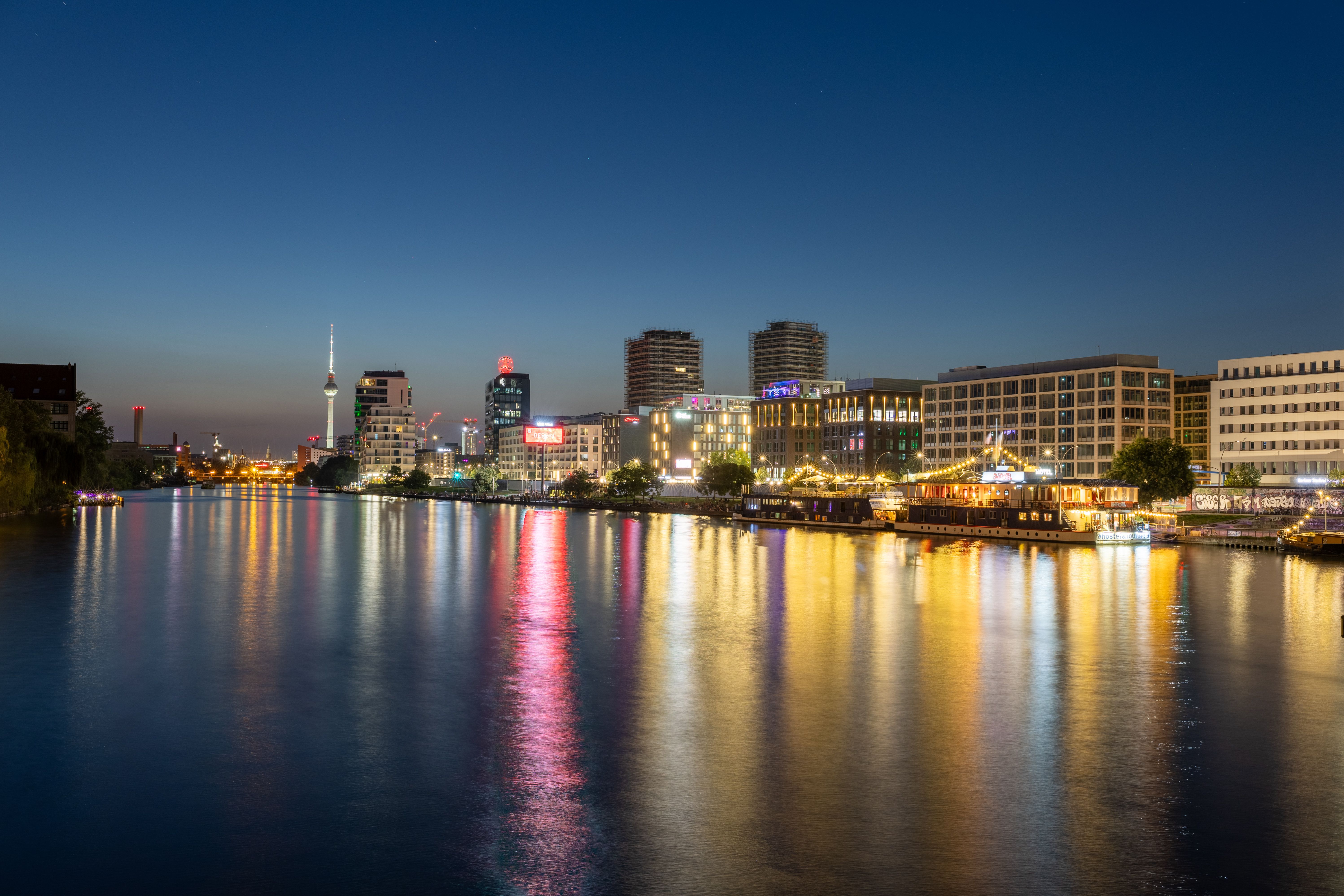 Berlin skyline at night